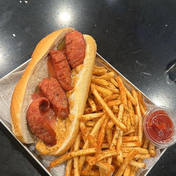Kickin Kajun - Andouille sausage po boy - Cajun/Creole Near Me - Renton, Washington Kickin Kajun - Andouille sausage po boy - Cajun/Creole Near Me - Renton, Washington
