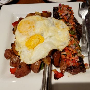 Stax Cafe - Steak and potatoes with over medium eggs - Breakfast & Brunch Near Me - Chicago, Illinois Stax Cafe - Steak and potatoes with over medium eggs - Breakfast & Brunch Near Me - Chicago, Illinois