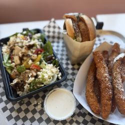 Frisco's Parmesan Zucchini Sticks Greek Salad Frisco Cheeseburger