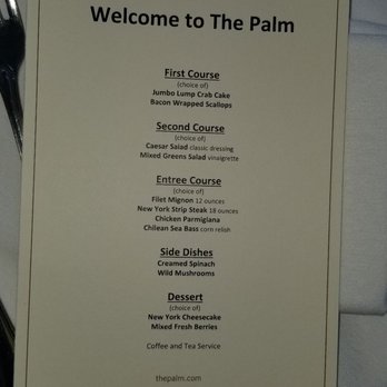 The Palm - Washington, D.C - The menu for the event. - Steakhouses Near Me - Washington, DC, District of Columbia The Palm - Washington, D.C - The menu for the event. - Steakhouses Near Me - Washington, DC, District of Columbia