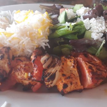 Panini Kabob Grill - Chicken kabob grill with salad basmati rice. - Mediterranean Near Me - San Diego, California