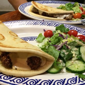 Olive Tree Café - Falafel in front and Lamb Souvlaki in back - Greek Near Me - Honolulu, Hawaii Olive Tree Café - Falafel in front and Lamb Souvlaki in back - Greek Near Me - Honolulu, Hawaii