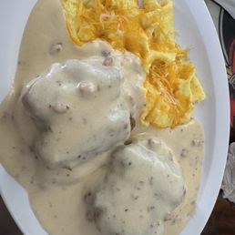 STEAK BISCUIT /GRAVY & scrambled with cheese STEAK BISCUIT /GRAVY & scrambled with cheese
