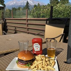 Highland House Restaurant - Fantastic, yummy Highland Burger comes with Bacon and Cheese! Upgrade to Garlic Fries & ask for French Dijon Mustard!