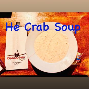 Captain Woodys - A delicious bowl of He Crab Soup - Seafood Near Me - Bluffton, South Carolina