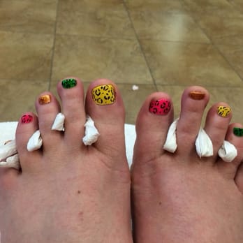 K Nails - Norco - A neon and leopard pedicure.. Love it! - Nail Salons Near Me - Norco, California K Nails - Norco - A neon and leopard pedicure.. Love it! - Nail Salons Near Me - Norco, California