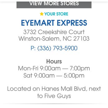 Eyemart Express - Eyewear & Opticians Near Me - Winston Salem, North Carolina Eyemart Express - Eyewear & Opticians Near Me - Winston Salem, North Carolina