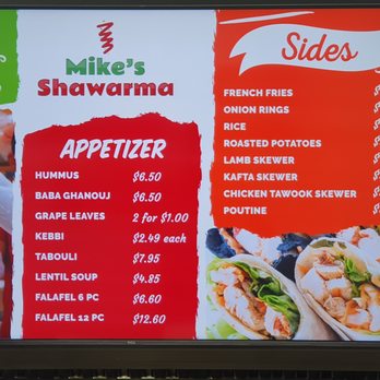 Mike's Shawarma - menus and prices - Lebanese Near Me - Newmarket, Ontario