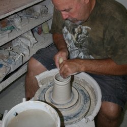 Holbrook Stoneware - Randy at work on the wheel.
