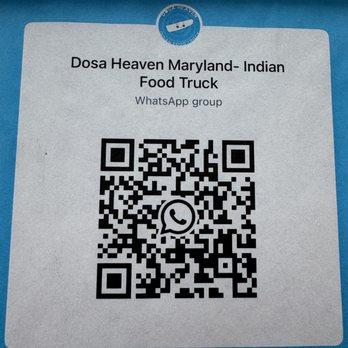 Dosa Heaven - QR code! - Food Trucks Near Me - Rockville, Maryland