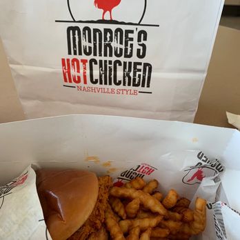 Monroe's Hot Chicken - Spicy chicken sandwich w/fries - Chicken Shop Near Me - Phoenix, Arizona