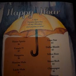 Happy hour when it rains