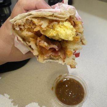 Fantastic Burgers - Bacon Burrito & Home style salsa - American Near Me - Long Beach, California Fantastic Burgers - Bacon Burrito & Home style salsa - American Near Me - Long Beach, California