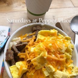 Grits bowl with turkey sausage
