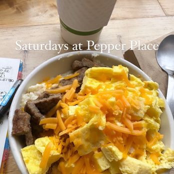 The Red Cat - Grits bowl with turkey sausage - Coffee & Tea Near Me - Birmingham, Alabama