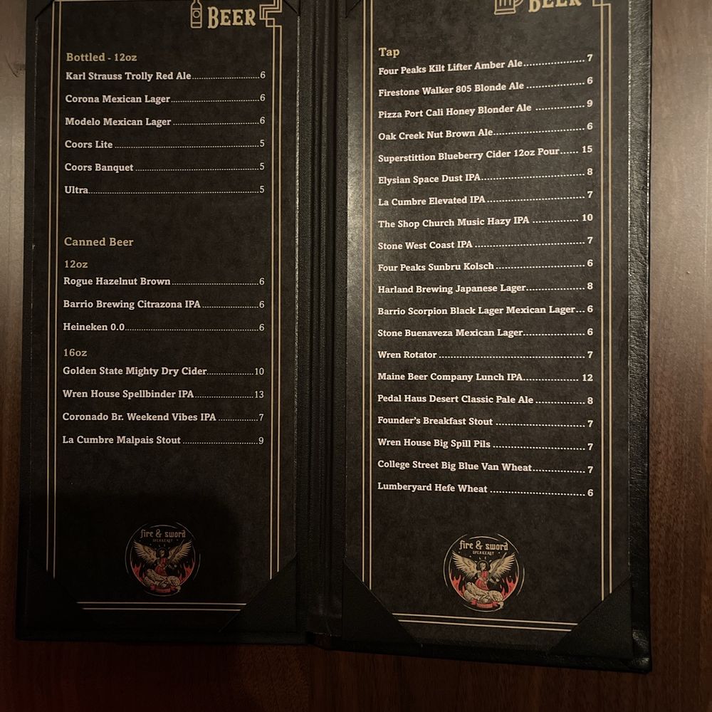 Fire & Sword - Beer Menu - Speakeasies Near Me - Prescott, Arizona Fire & Sword - Beer Menu - Speakeasies Near Me - Prescott, Arizona