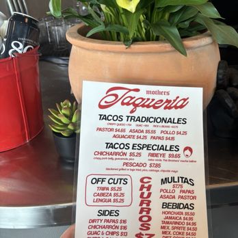 Mothers Tacos - menu - Tacos Near Me - Ventura, California Mothers Tacos - menu - Tacos Near Me - Ventura, California