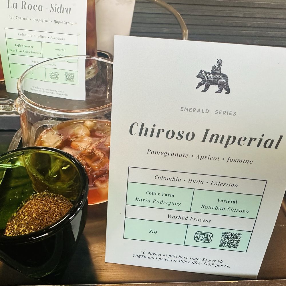 The Boy & The Bear - Emerald Series Chiroso Imperial iced poured over coffee - Coffee & Tea Near Me - Pasadena, California The Boy & The Bear - Emerald Series Chiroso Imperial iced poured over coffee - Coffee & Tea Near Me - Pasadena, California