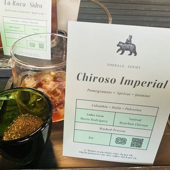 The Boy & The Bear - Emerald Series Chiroso Imperial iced poured over coffee - Coffee & Tea Near Me - Pasadena, California