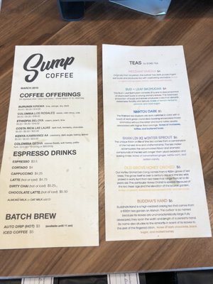 Menu photo 5 Sump Coffee Nashville, TN Menu photo 5 Sump Coffee Nashville, TN