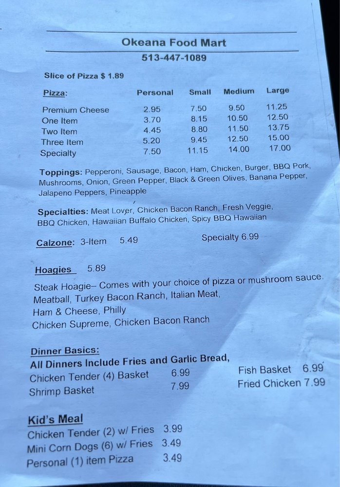 OKEANA FOOD MART Updated August 2024 6085 Cincinnati Brookville Rd