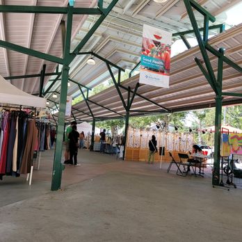Davis Craft and Vintage Fair - Overhead shade for the fair is very welcome on a hot day. - Flea Markets Near Me - Davis, California
