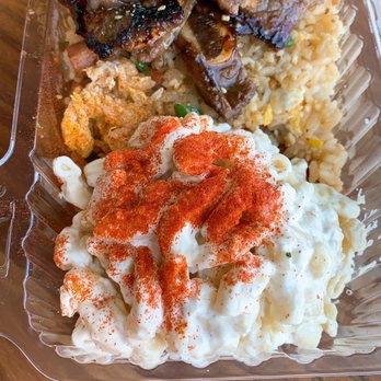 Shootz - Short Ribs with Mac Salad and Spam Fried Rice - Hawaiian Near Me - Stanton, California Shootz - Short Ribs with Mac Salad and Spam Fried Rice - Hawaiian Near Me - Stanton, California