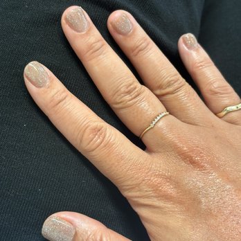 The W Nail Bar - Gel mani. I wanted something subtle and neutral but sparkly to fit all of my outfits. - Nail Salons Near Me - New Albany, Ohio The W Nail Bar - Gel mani. I wanted something subtle and neutral but sparkly to fit all of my outfits. - Nail Salons Near Me - New Albany, Ohio