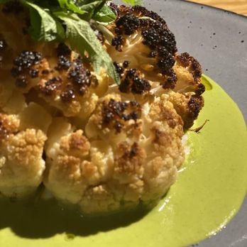 Kyu - roasted CAULIFLOWER, goat cheese, shishito-herb vinaigrette - Asian Fusion Near Me - Miami, Florida