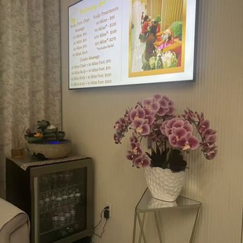 Zen Relaxing Spa - Service menu and prices displayed in our lobby at Zen Relaxing Spa - Massage Near Me - Clovis, California