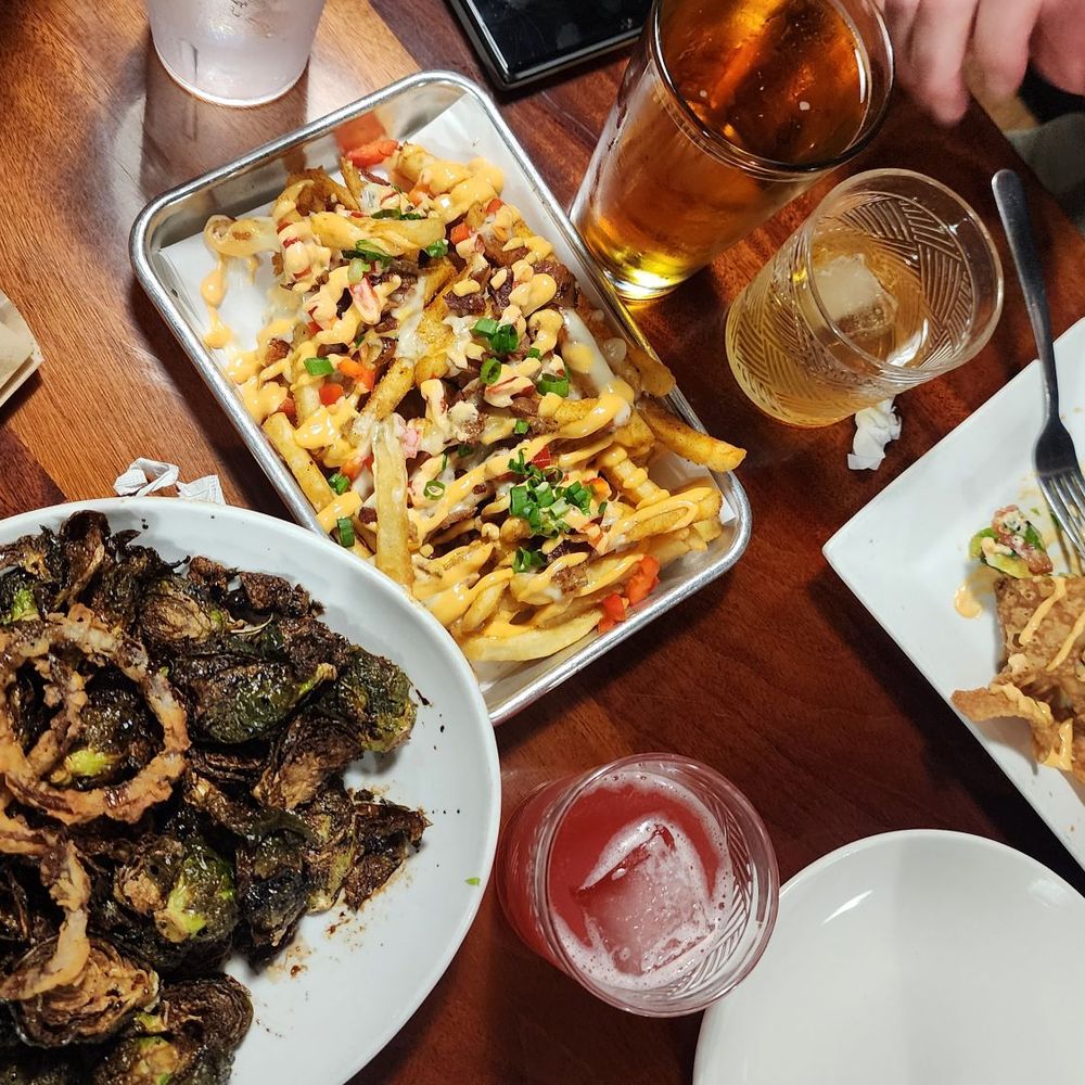 Crisy Brussels, crazy fries,Ahi Nachos Crisy Brussels, crazy fries,Ahi Nachos