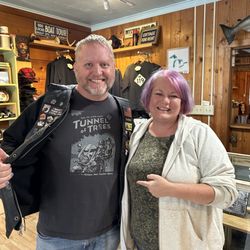 Peninsulas - Just a biker repping one of his favorite shirts and getting to meet the designer! Thanks, Sherry!