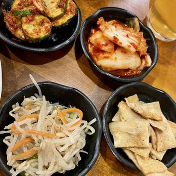 Dubu Dubu - Banchan - Kim Chi, Bean Sprouts, Tofu Skin and Cucumbers - Korean Near Me - Houston, Texas Dubu Dubu - Banchan - Kim Chi, Bean Sprouts, Tofu Skin and Cucumbers - Korean Near Me - Houston, Texas