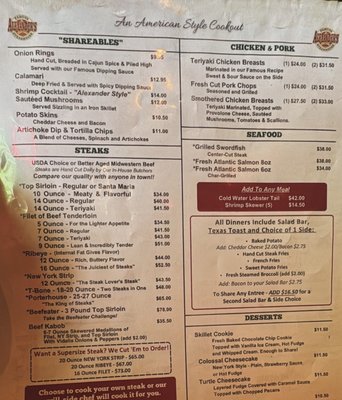 Menu photo 1 Alexander's Steakhouse Peoria, IL