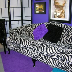 Kanell's Furniture Source - Custom Zebra Chenille Knob Hill Sofa
