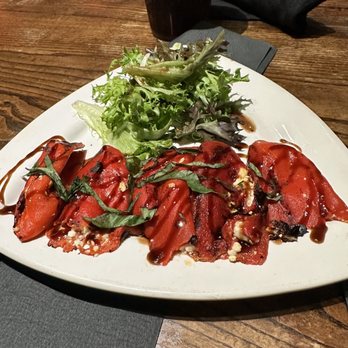Local Goat - Stuffed Piquillo Peppers - New American Near Me - Pigeon Forge, Tennessee Local Goat - Stuffed Piquillo Peppers - New American Near Me - Pigeon Forge, Tennessee
