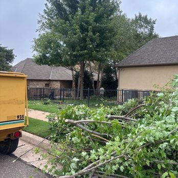 Sam's Tree Service & Stump Grinding - Brush fixing to go through the chipper - Tree Services Near Me - Edmond, Oklahoma Sam's Tree Service & Stump Grinding - Brush fixing to go through the chipper - Tree Services Near Me - Edmond, Oklahoma