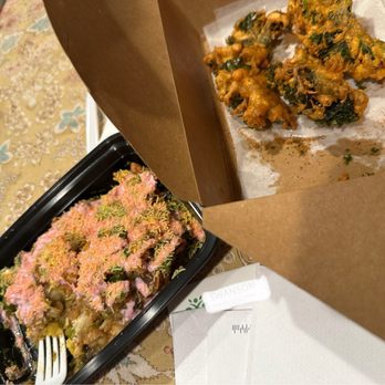 Soundra Chai - Smashed Samosa Chaat and Kale Pakora. Both delicious! - Coffee & Tea Near Me - Austin, Texas Soundra Chai - Smashed Samosa Chaat and Kale Pakora. Both delicious! - Coffee & Tea Near Me - Austin, Texas