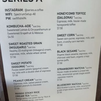 Series A Coffee - Menu as of Dec 2024 - Coffee & Tea Near Me - Beverly Hills, California Series A Coffee - Menu as of Dec 2024 - Coffee & Tea Near Me - Beverly Hills, California