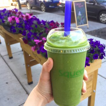 Squeeze Juicery - Fiddler's Green smoothie. (Spinach, cucumber, broccoli, pineapple, mango, and bee pollen) $6.95 YUM. - Juice Bars & Smoothies Near Me - Buffalo, New York