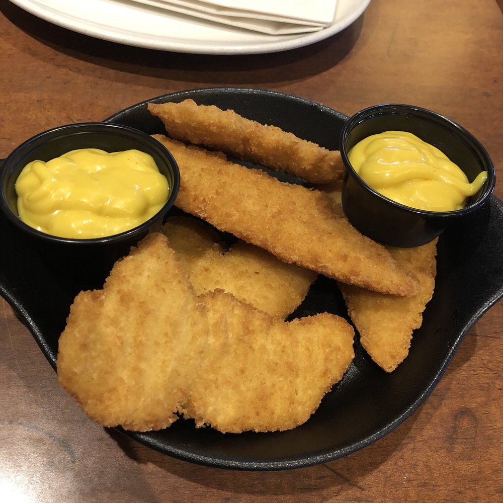 White Spot -  Scott & 72nd -  plate of fried fish sticks with mustard sauce - Burgers Near Me - Delta, British Columbia