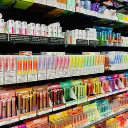 Mi Vape - Ever expanding wall of disposables.
