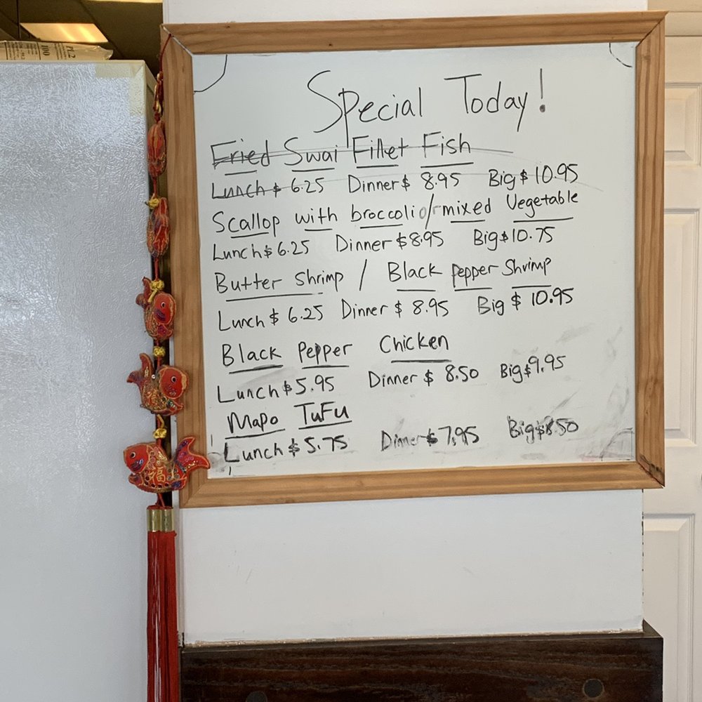 China Cafe - a menu on a whiteboard - Chinese Near Me - Middleburg, Florida