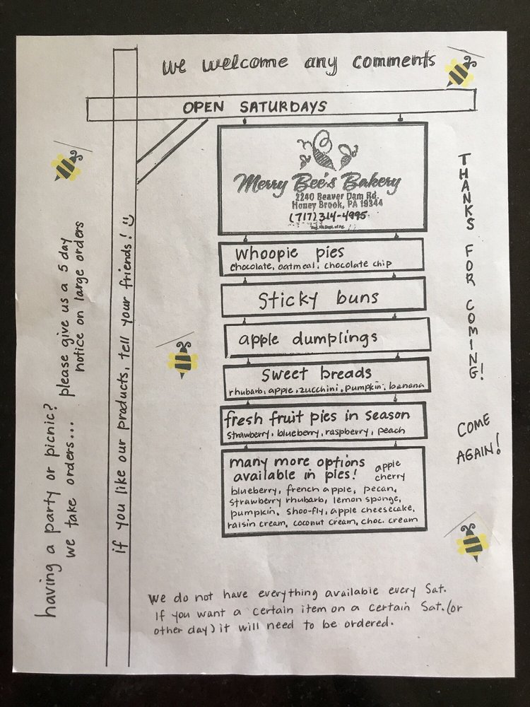 MERRY BEE’S BAKERY Updated August 2024 2240 Beaver Dam Rd, Honey