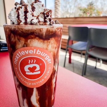 Next Level Burger - Mint Chocolate Chip soy with coconut whip - Burgers Near Me - Concord, California