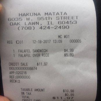 Hakuna Matata - So cheap!! - Halal Near Me - Oak Lawn, Illinois Hakuna Matata - So cheap!! - Halal Near Me - Oak Lawn, Illinois