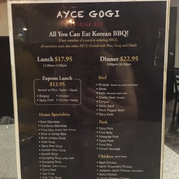 AYCE Gogi - VAN NUYS - Menu as of 08/30/2016 - Korean Near Me - Van Nuys, California AYCE Gogi - VAN NUYS - Menu as of 08/30/2016 - Korean Near Me - Van Nuys, California