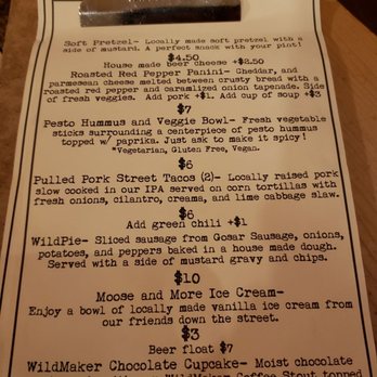 WildEdge Brewing Collective and Coffee - Food menu - Breweries Near Me - Cortez, Colorado