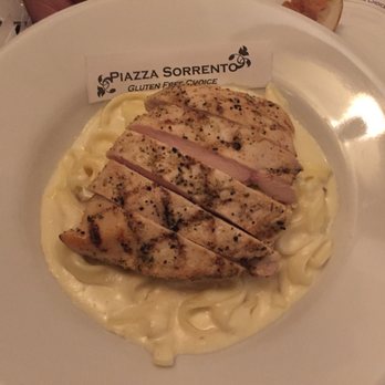 Piazza Sorrento - Gluten Free Chicken Alfredo. The bowl is deep and this portion was good for dinner. - Italian Near Me - Hershey, Pennsylvania Piazza Sorrento - Gluten Free Chicken Alfredo. The bowl is deep and this portion was good for dinner. - Italian Near Me - Hershey, Pennsylvania