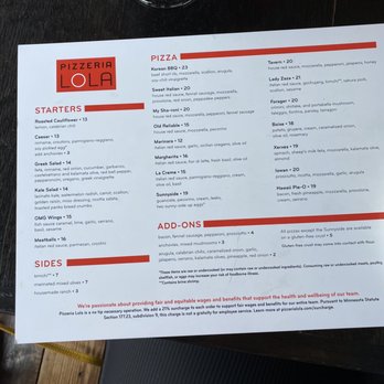 Pizzeria Lola - Menu - Pizza Near Me - Minneapolis, Minnesota Pizzeria Lola - Menu - Pizza Near Me - Minneapolis, Minnesota